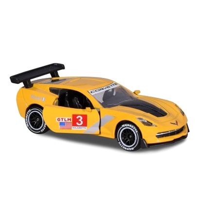マジョレット 1/64 シボレー コルベット カーナンバー3 イエロー デカールあり コレクターズカード付