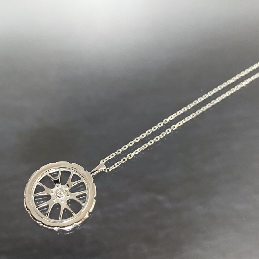 【 受注生産 14~21営業日でのお届け 】JEREV プラチナ ホイール ダイヤモンド ペンダントネックレス pt900 / pt850