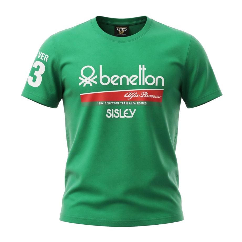 ベネトン アルファロメオ 184T F1 チーム Tシャツ エディ チーバー #23