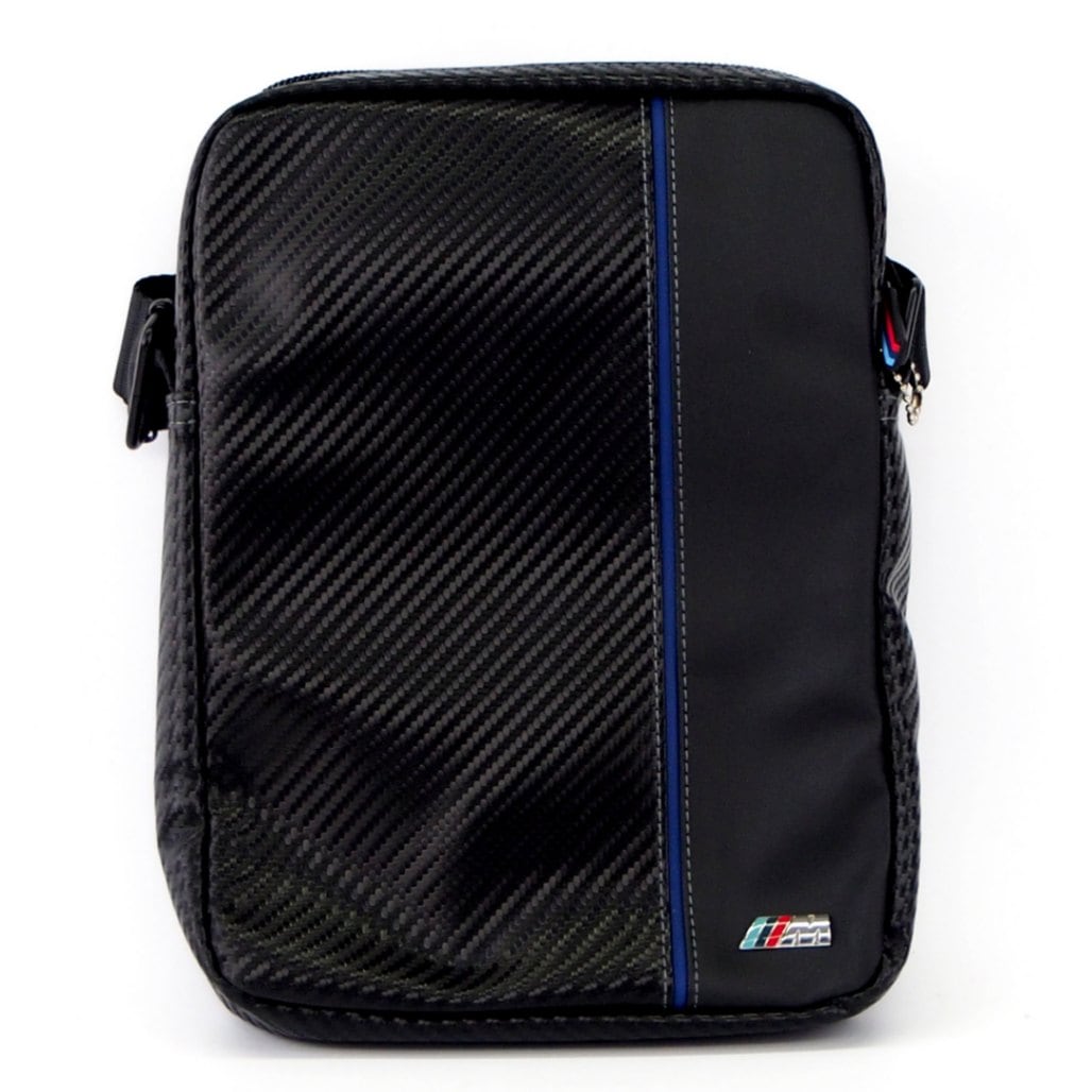 BMW M コレクション レザータブレットバッグ カーボン ブルー ストライプ