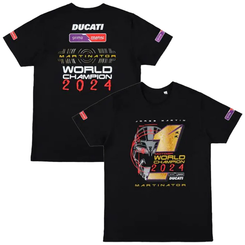 2024 プリマ プラマック レーシング ホルヘ マルティン MotoGP ワールド チャンピオン Tシャツ