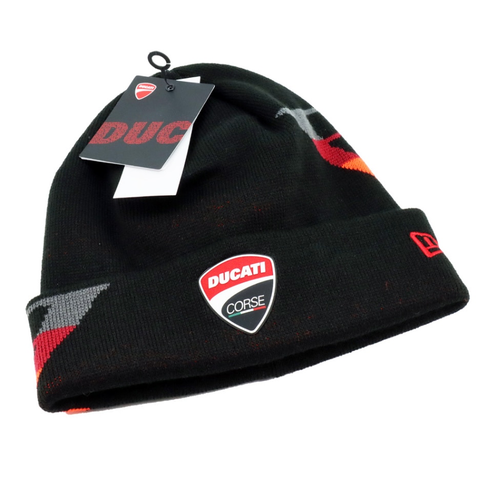 ドゥカティ コルセ DUCATI CORSE NewEra グラデーションサイド ラバーロゴ ビーニー