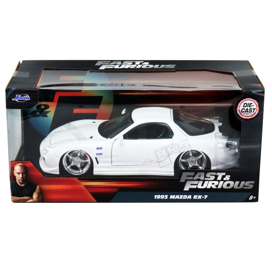 JADA 1/24 Fast&Furious ワイルドスピード 1993 RX-7 ホワイト HKS ロゴ 