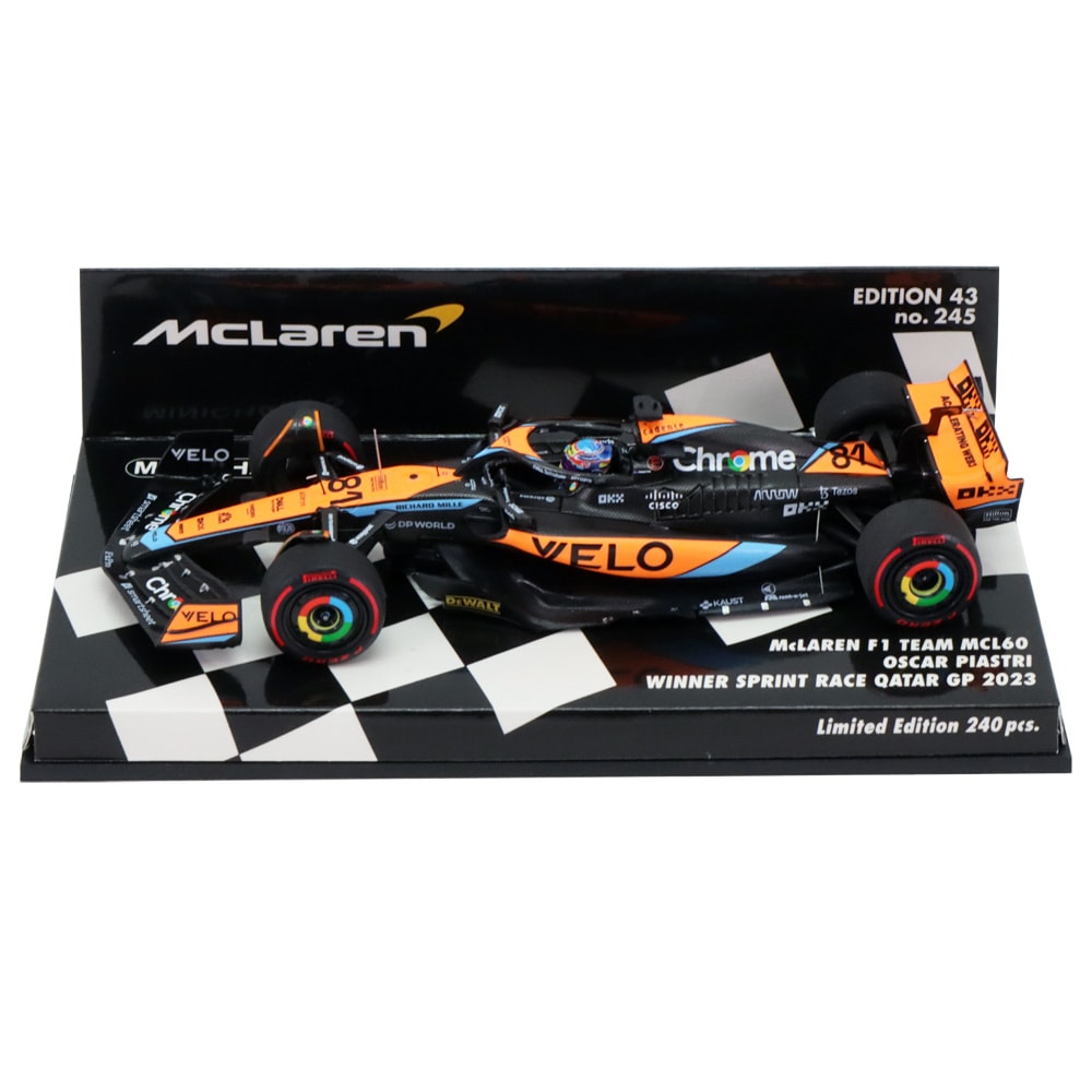 新品ミニチャンプスF1 マクラーレン1/43 イタリアgp2021 2台セット モデルカー・レプリカヘルメット・アクリルケース,F1