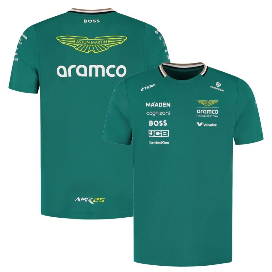 キッズ用 2025 アストンマーティン アラムコ F1 チーム Tシャツ