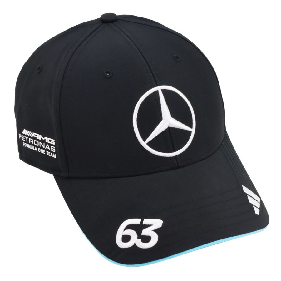 2025 メルセデス AMG ペトロナス F1チーム ジョージ ラッセル ベースボール キャップ ブラック