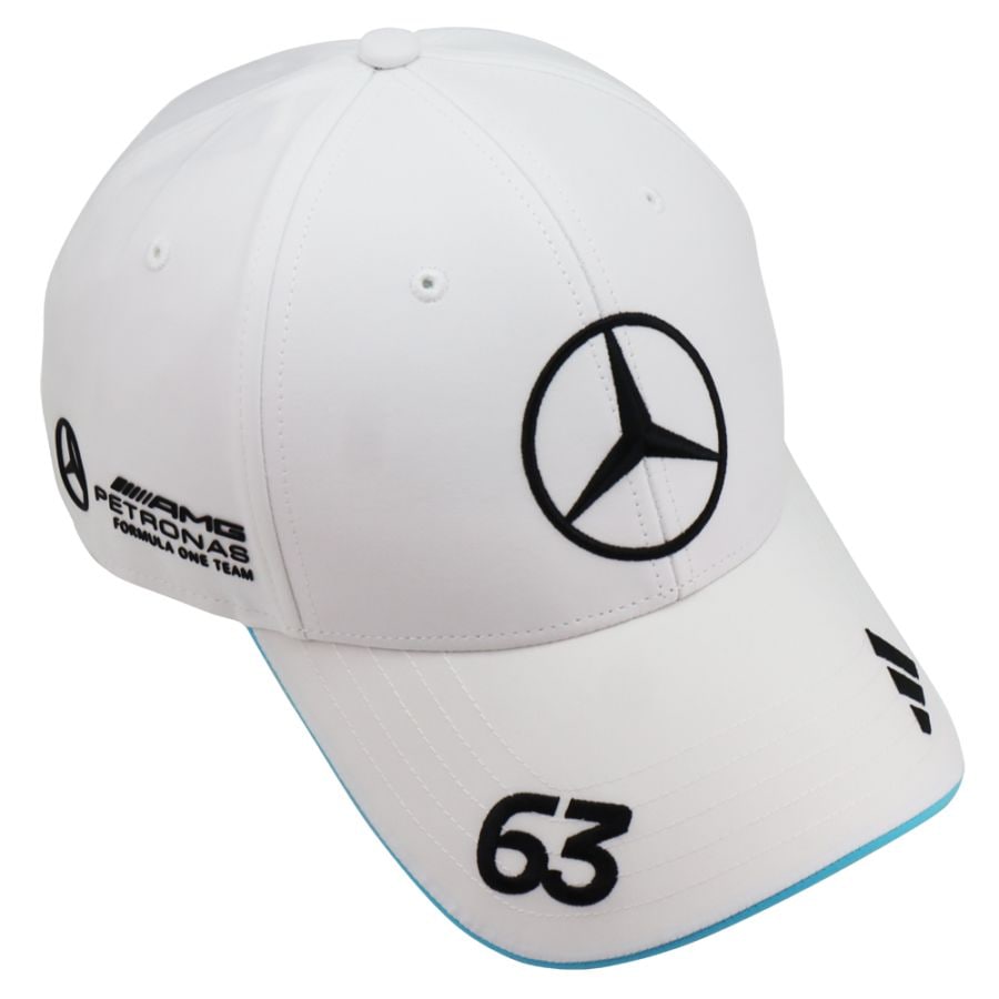 2025 メルセデス AMG ペトロナス F1チーム ジョージ ラッセル ベースボール キャップ ホワイト
