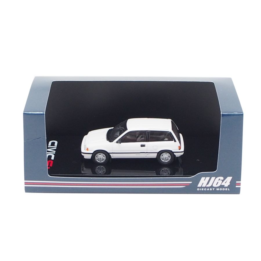 HJ64 ダイキャストモデル 1/64 ホンダ シビック (AT) 後期型 純正オプションパーツ付 ホワイト