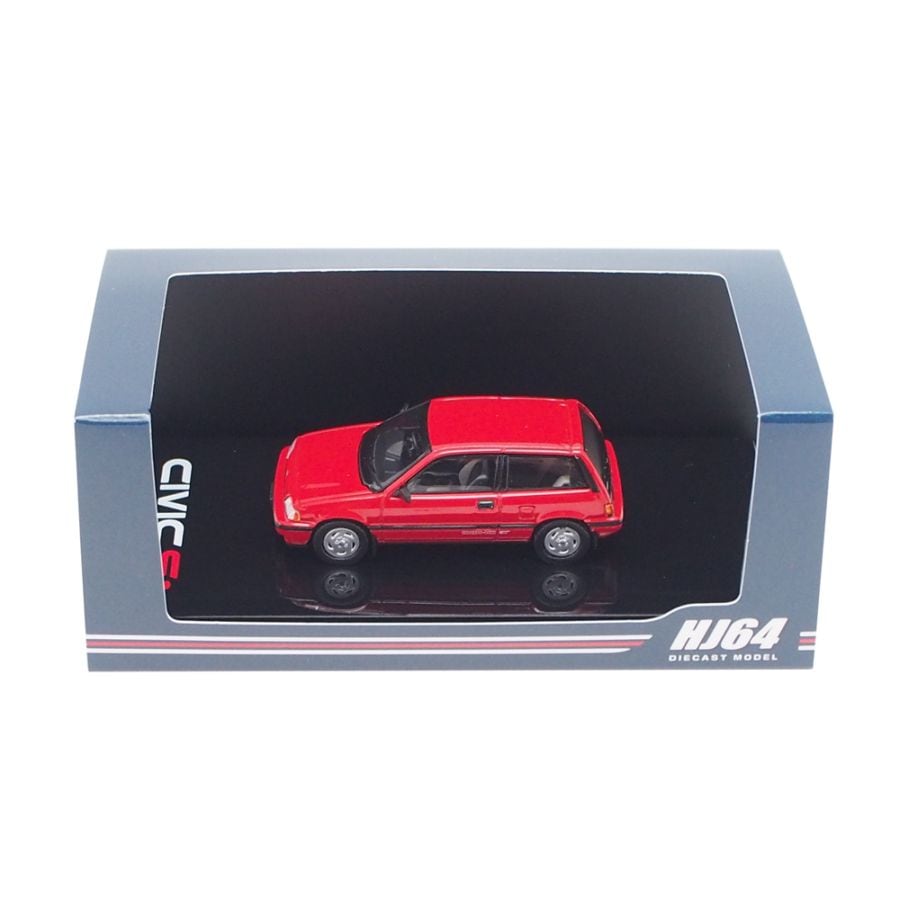 HJ64 ダイキャストモデル 1/64 ホンダ シビック (AT) 後期型 純正オプションパーツ付 レッド