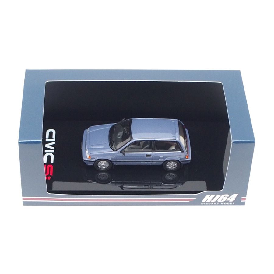 HJ64 ダイキャストモデル 1/64 ホンダ シビック (AT) 後期型 純正オプションパーツ付 ブルー