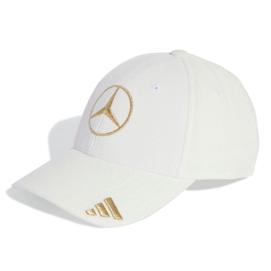 2025 メルセデス AMG ペトロナス F1チーム コーデュロイ ベースボール キャップ ホワイト モナコGP仕様 