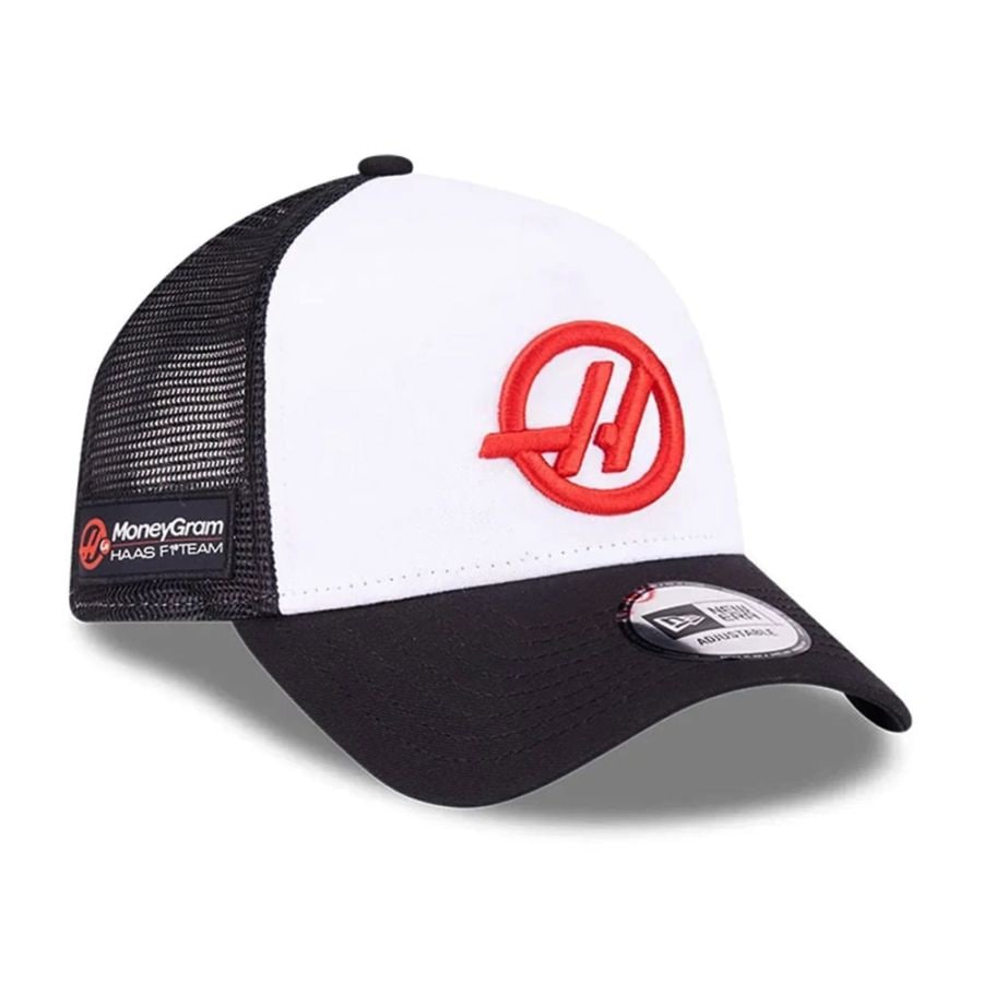 2025 マネーグラム ハース F1 チーム サイド ロゴパッチ NewEra E-Frame トラッカー ベースボール キャップ