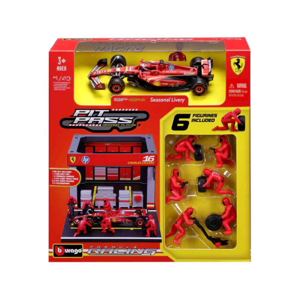 ブラーゴ 製 1/43 Ferrari SF-24 ルクレール& ジオラマセット ブラゴ 1/43 スクーデリア フェラーリ SF24 #16 シャルル
