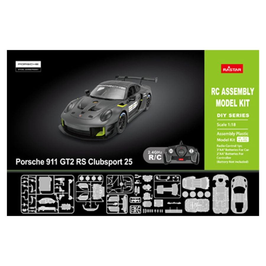 RASTAR 1/18 スケール プラモデルキット ラジコン ポルシェ 911 GT2 RS クラブスポーツ 25