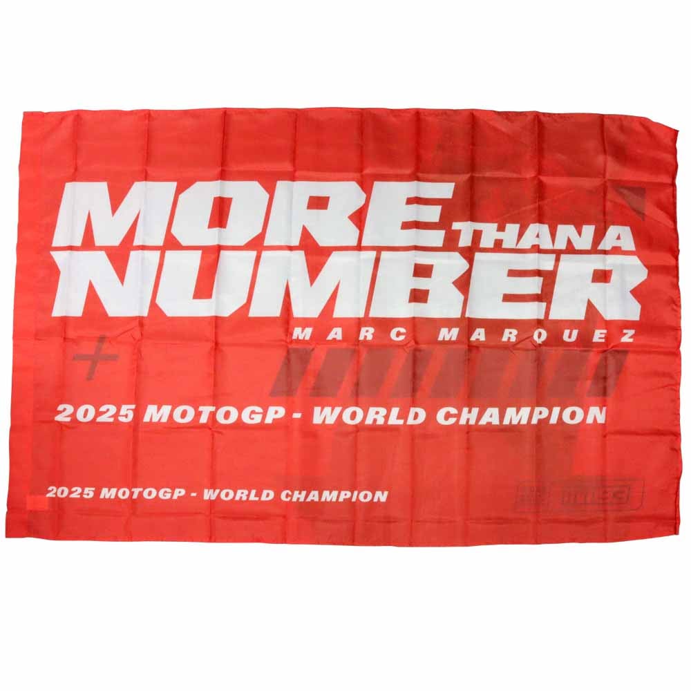 2025 ワールドチャンピオン マルク マルケス MM93 「MORE THAN A NUMBER」フラッグ レッド 140cm×90cm