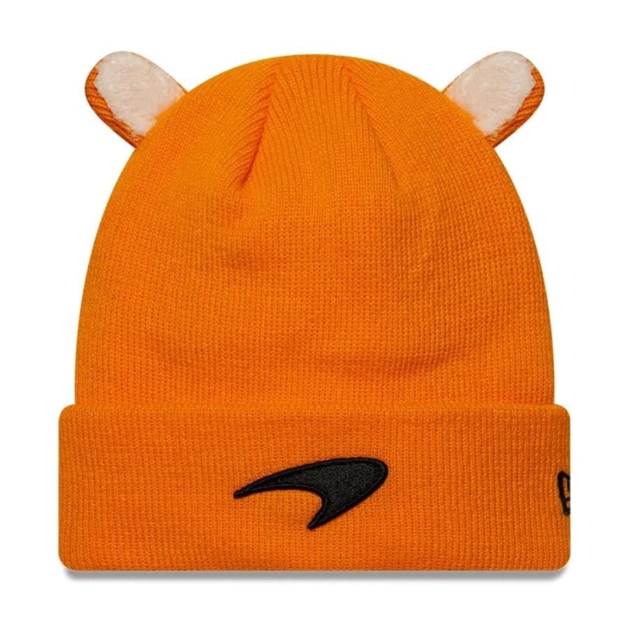 キッズ用 2025 マクラーレン F1 チーム 耳付き New Era カフ ビーニー オレンジ