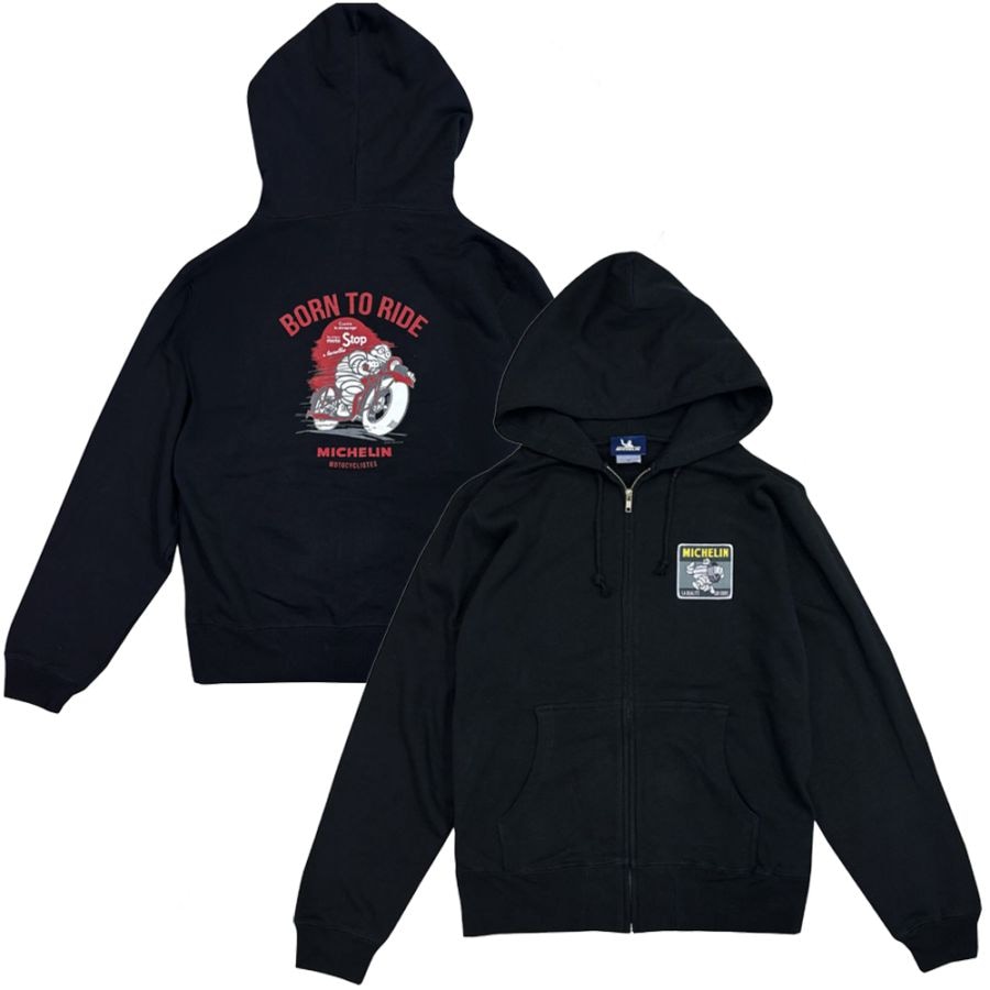 ミシュラン MICHELIN ジップ フーディ Motocycliste ブラック