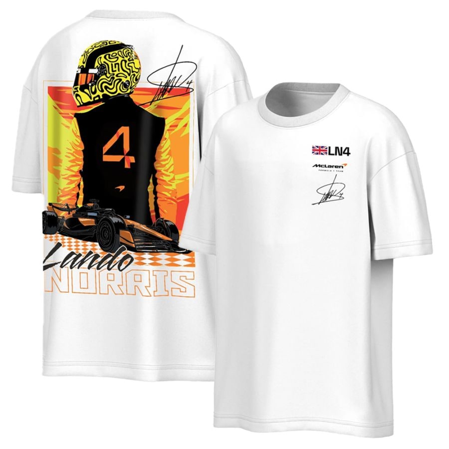 2025 マクラーレン F1 チーム ランド ノリス インパルス ヘビーウェイト Tシャツ ホワイト