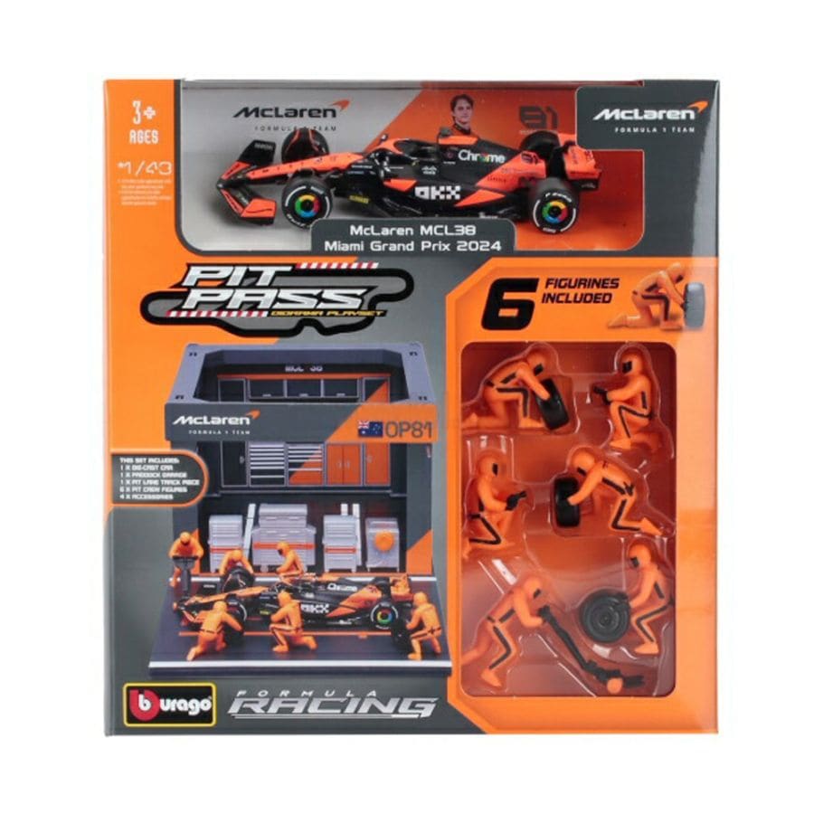 ブラゴ 1/43 マクラーレン MCL38 #81 オスカー ピアストリ ピットストップ ジオラマ セット 2024年