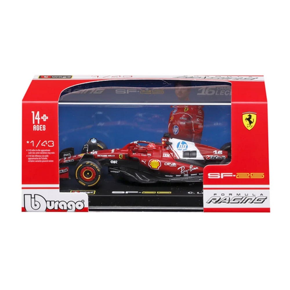ブラゴ 1/43 ドライバー＆ケース付き 2025年 スクーデリア フェラーリ SF-25 #16 シャルル ルクレール