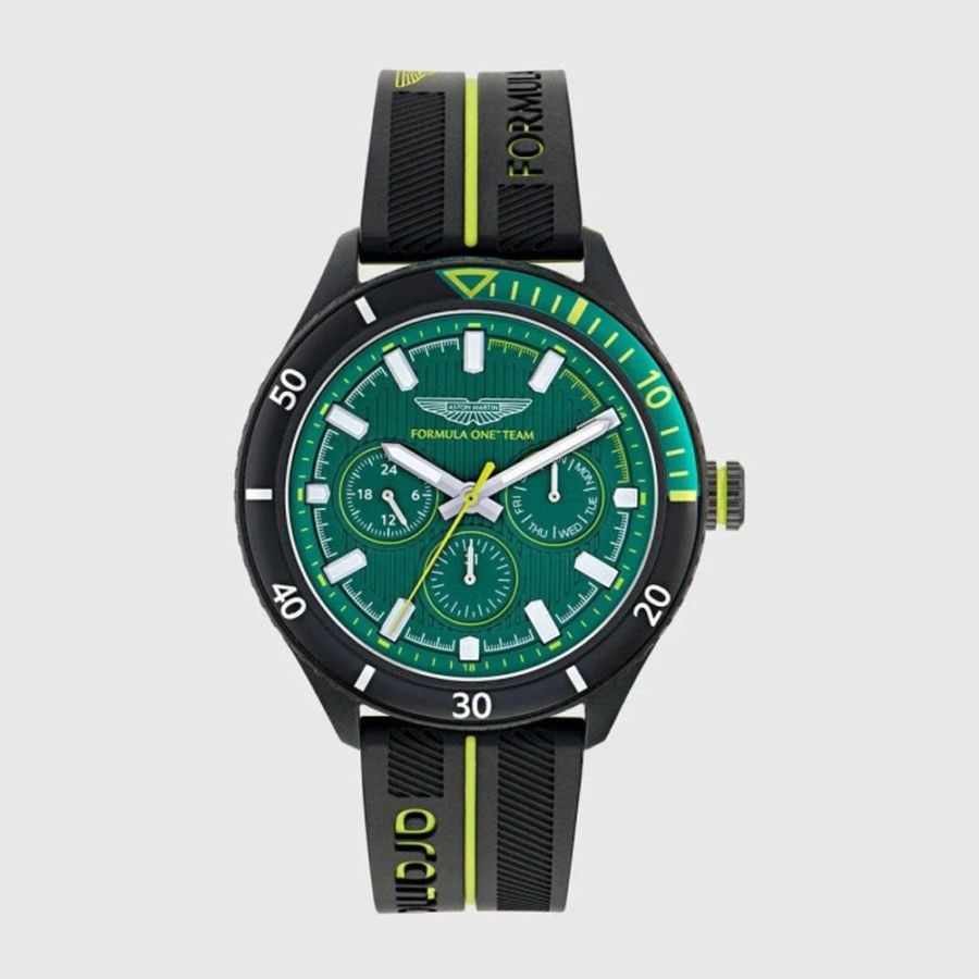 TIMEX x Aston Martin F1 Team -  タイメックス ピット ウォッチ グリーンダイヤル / ライム エッセンス ブラックシリコンストラップ アストンマーティン 腕時計