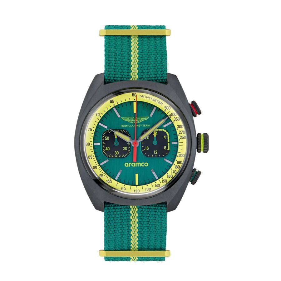 TIMEX x Aston Martin F1 Team -  タイメックス DWF ブラック カーボン / ナイロン NATO グリーン ストラップ アストンマーティン 腕時計
