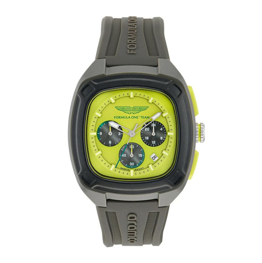 TIMEX x Aston Martin F1 Team -  タイメックス OVR W グレー シリコン ストラップ アストンマーティン 腕時計