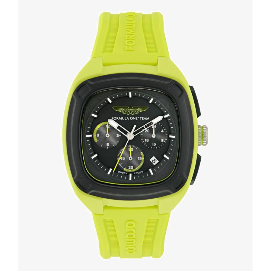 TIMEX x Aston Martin F1 Team -  タイメックス OVR W ライムイエロー シリコン ストラップ アストンマーティン 腕時計