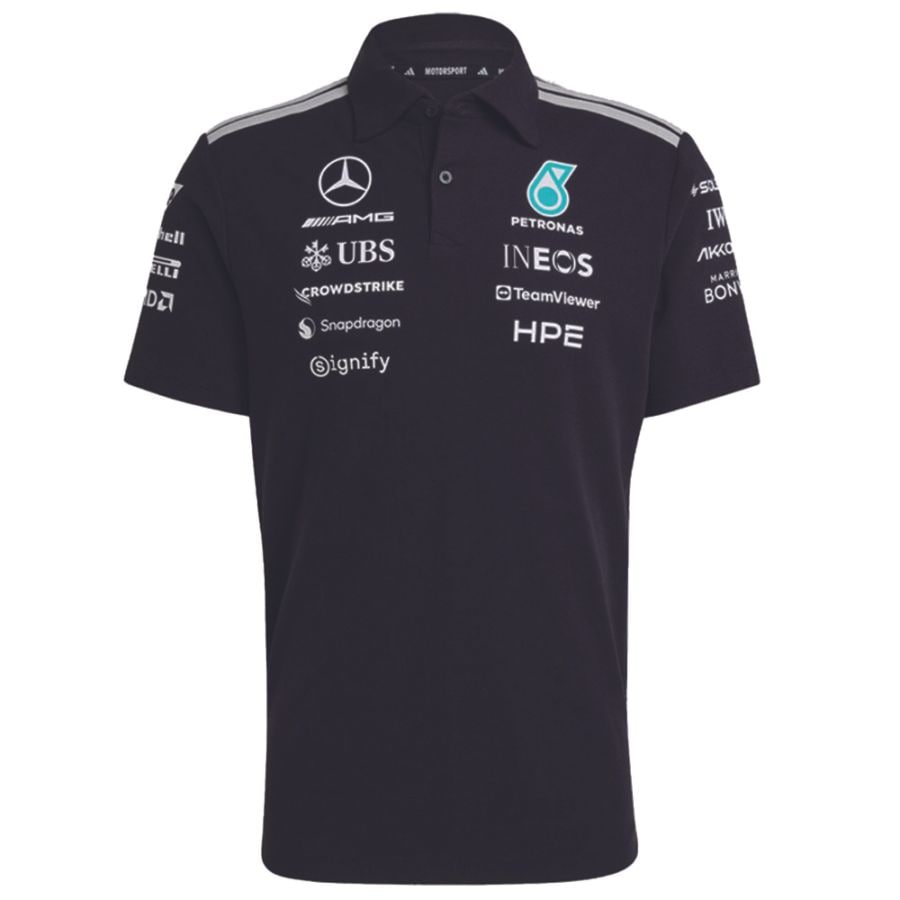 海外規格サイズ 2026 メルセデス AMG ペトロナス F1 チーム ポロシャツ ブラック