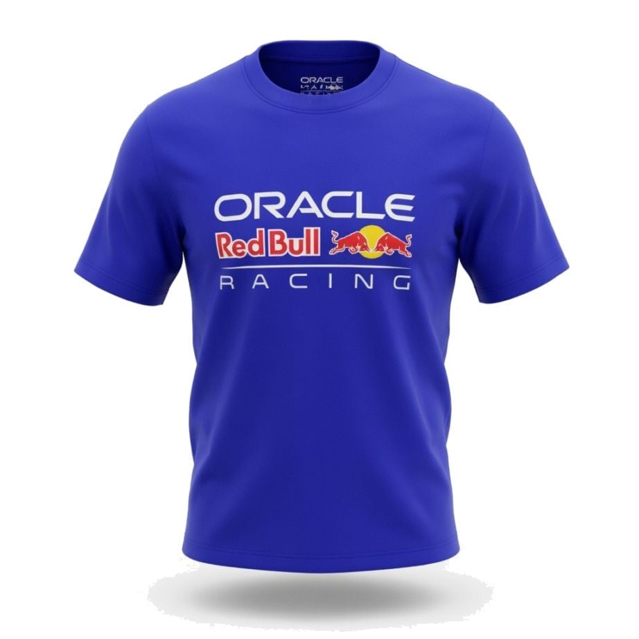 2026 オラクル レッドブル レーシング カラーロゴ レギュラーフィット Tシャツ ブルー