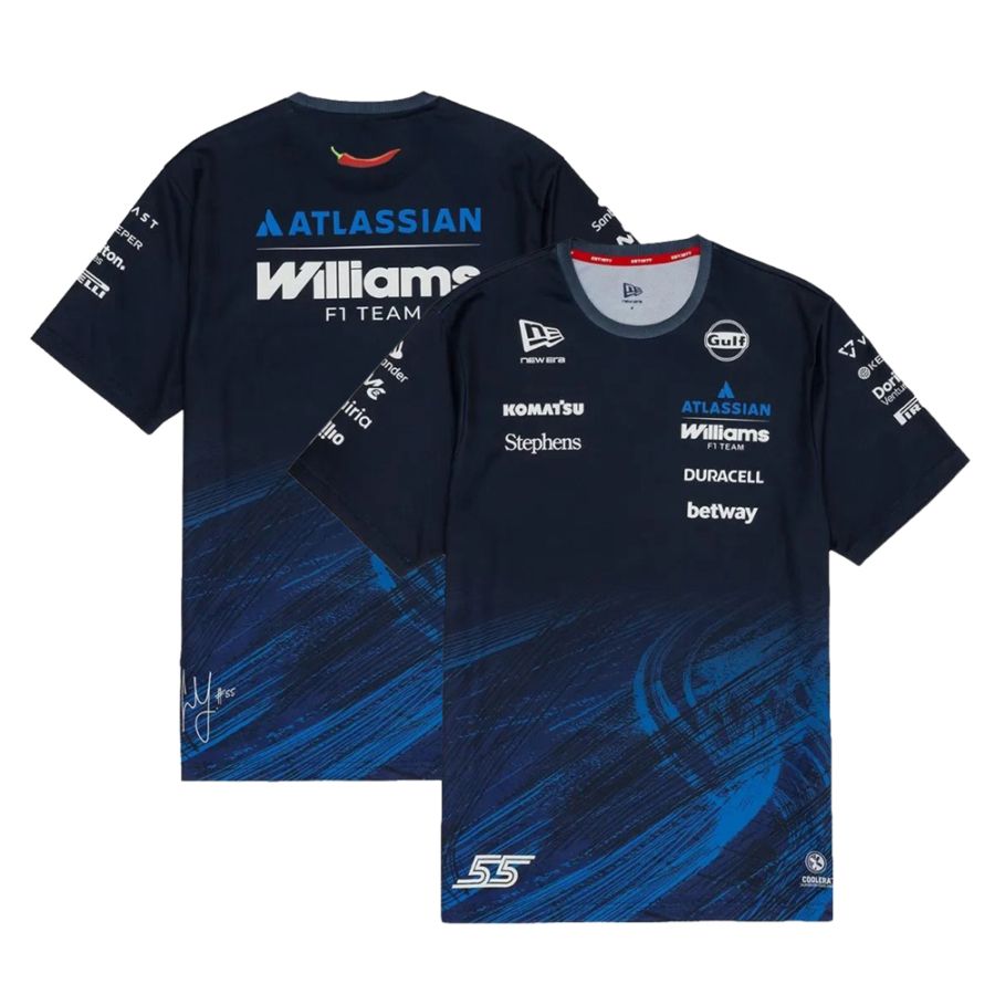 2026 アトラシアン ウィリアムズ レーシング カルロス サインツ テック Tシャツ ネイビー