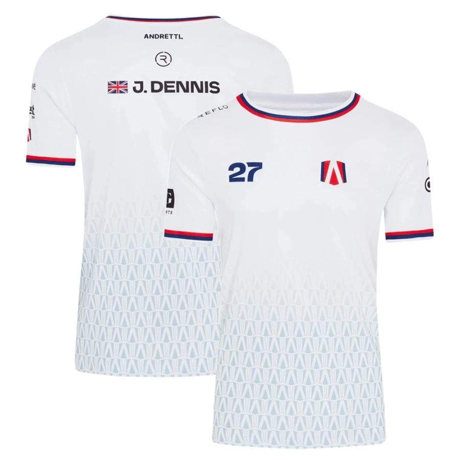 25/26 アンドレッティ フォーミュラE チーム #27 ジェイク デニス レプリカ Tシャツ ホワイト