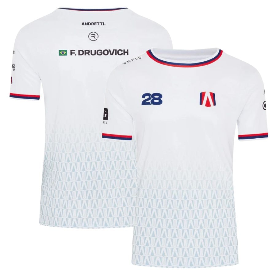 25/26 アンドレッティ フォーミュラE チーム #28 フェリペ ドルゴビッチ レプリカ Tシャツ ホワイト