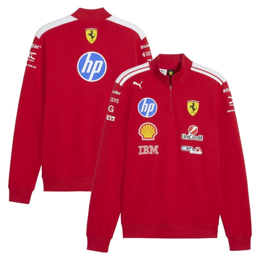 2026 スクーデリア フェラーリ HP チーム T7 ハーフジップ ジャケット レッド
