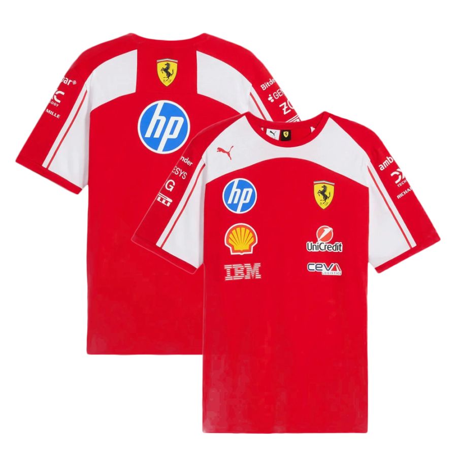 2026 スクーデリア フェラーリ HP チーム コットン Tシャツ レッド