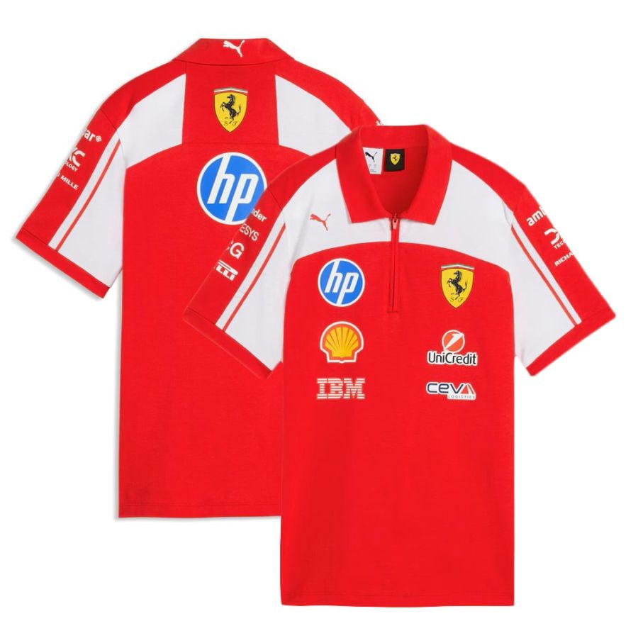 レディース 2026 スクーデリア フェラーリ HP チーム コットン ポロシャツ レッド