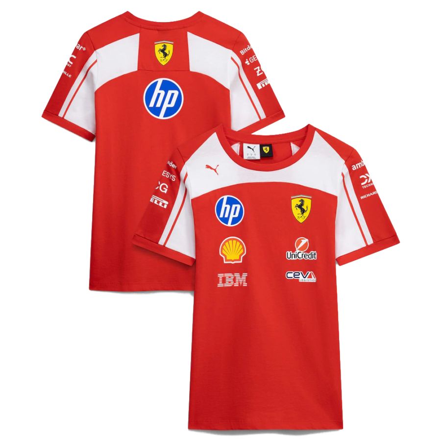 レディース 2026 スクーデリア フェラーリ HP チーム コットン Tシャツ レッド