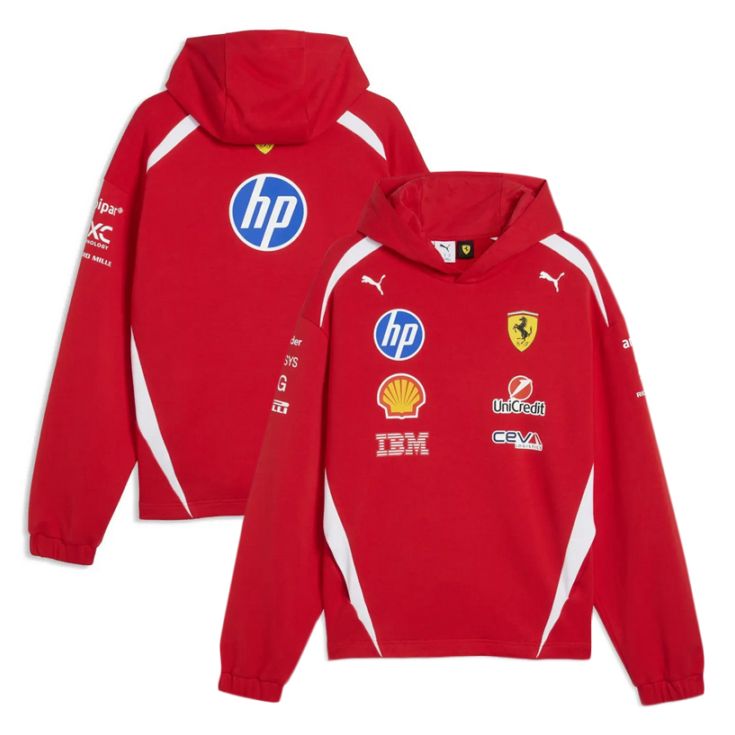 2026 スクーデリア フェラーリ HP チーム ドライバー オーセンティック プルオーバー フーディー レッド