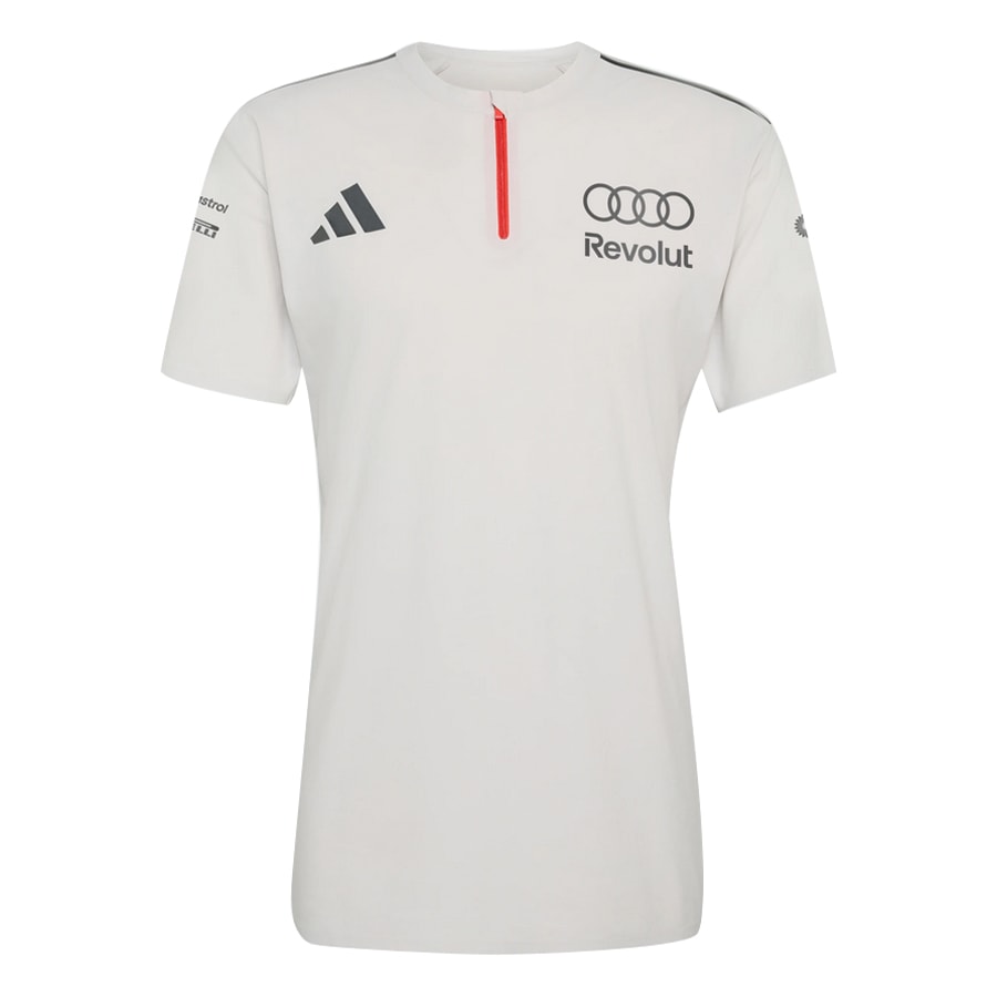 2026 アウディ レボリュート F1 チーム エンジニア＆マーケティング ノーカラー ポロシャツ ライトグレー