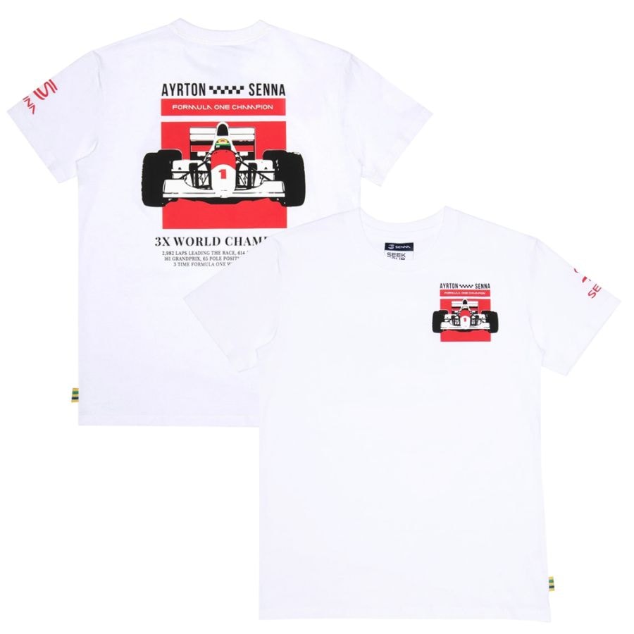 【Lサイズは予約商品 5月下旬頃入荷予定 単体でご注文下さい】アイルトン セナ F1 ワールドチャンピオン マシンver. Tシャツ ホワイト