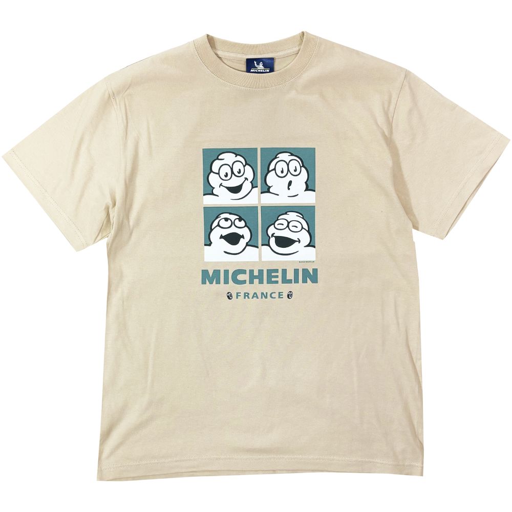 ミシュラン MICHELIN オフィシャル フェイス Tシャツ サンド ベージュ