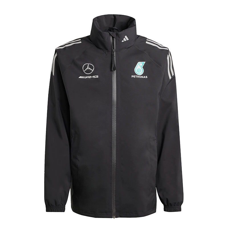 海外規格サイズ メルセデス AMG ペトロナス F1 チーム メカニックス レイン ジャケット ブラック
