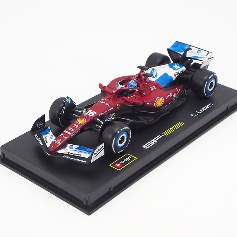 ブラゴ 1/43 ドライバー＆ケース付き 2025年 スクーデリア フェラーリ SF-25 #16 シャルル ルクレール マイアミGP仕様 7位