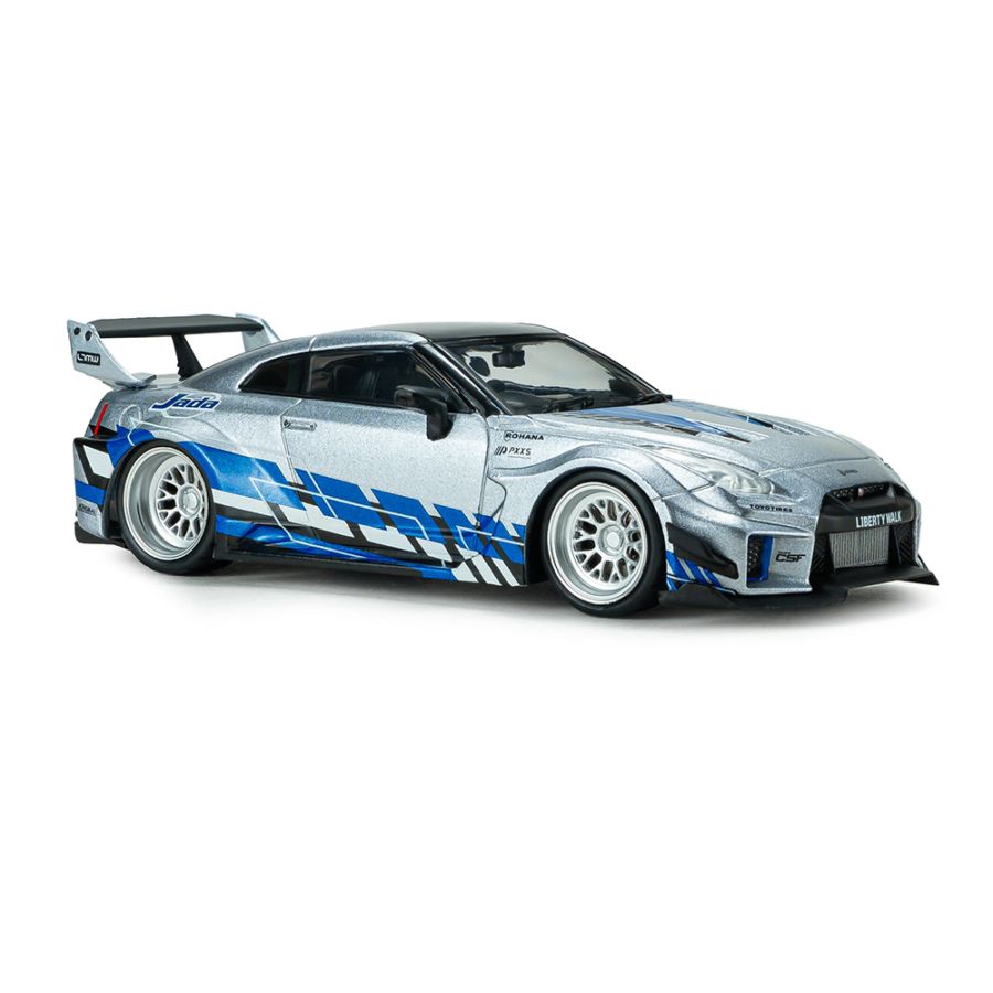 ソリド 1/43 NISSAN GT-R R35 リバティーウォーク シルエット 2020年式 シルバー＆ブルーストライプ