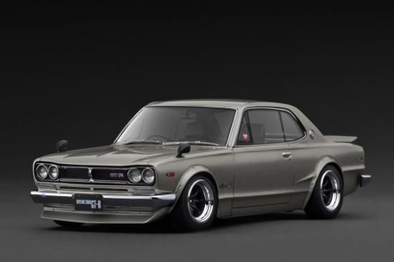 イグニッションモデル 1/18 ニッサン NISSAN スカイライン 2000 GT-R (KPGC10) ダークシルバー RSワタナベ エイト スポーク 15インチ ホイール