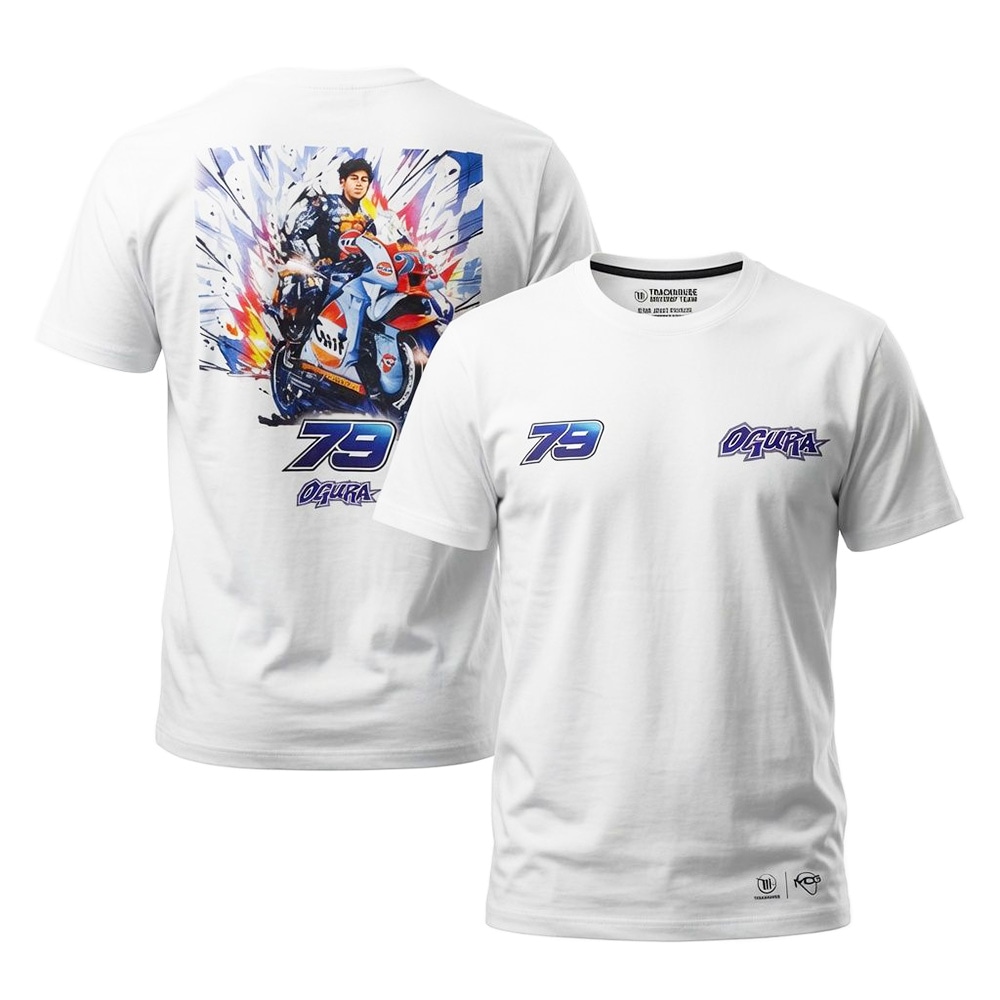 2026 トラックハウス レーシング 小椋 藍 #79 カラフル ヒーロー Tシャツ ホワイト