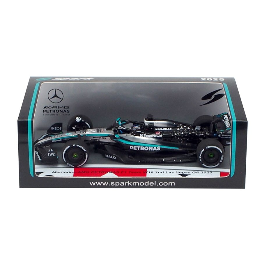 スパーク 1/43 メルセデス AMG W16 #63 ジョージ ラッセル 2025年 ラスベガスGP 2位 F1通算150戦目
