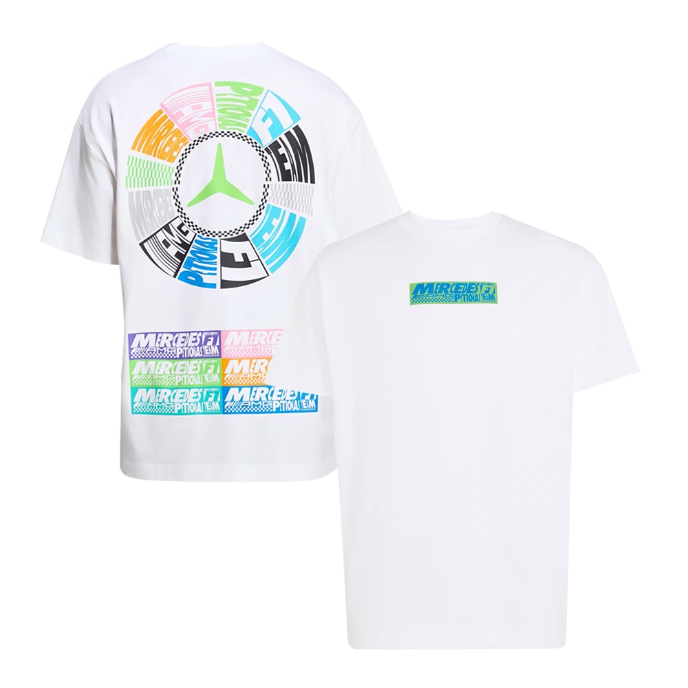 海外規格サイズ 2026 メルセデス AMG ペトロナス F1 チーム LIGHTS ON オーバーサイズ Tシャツ ホワイト