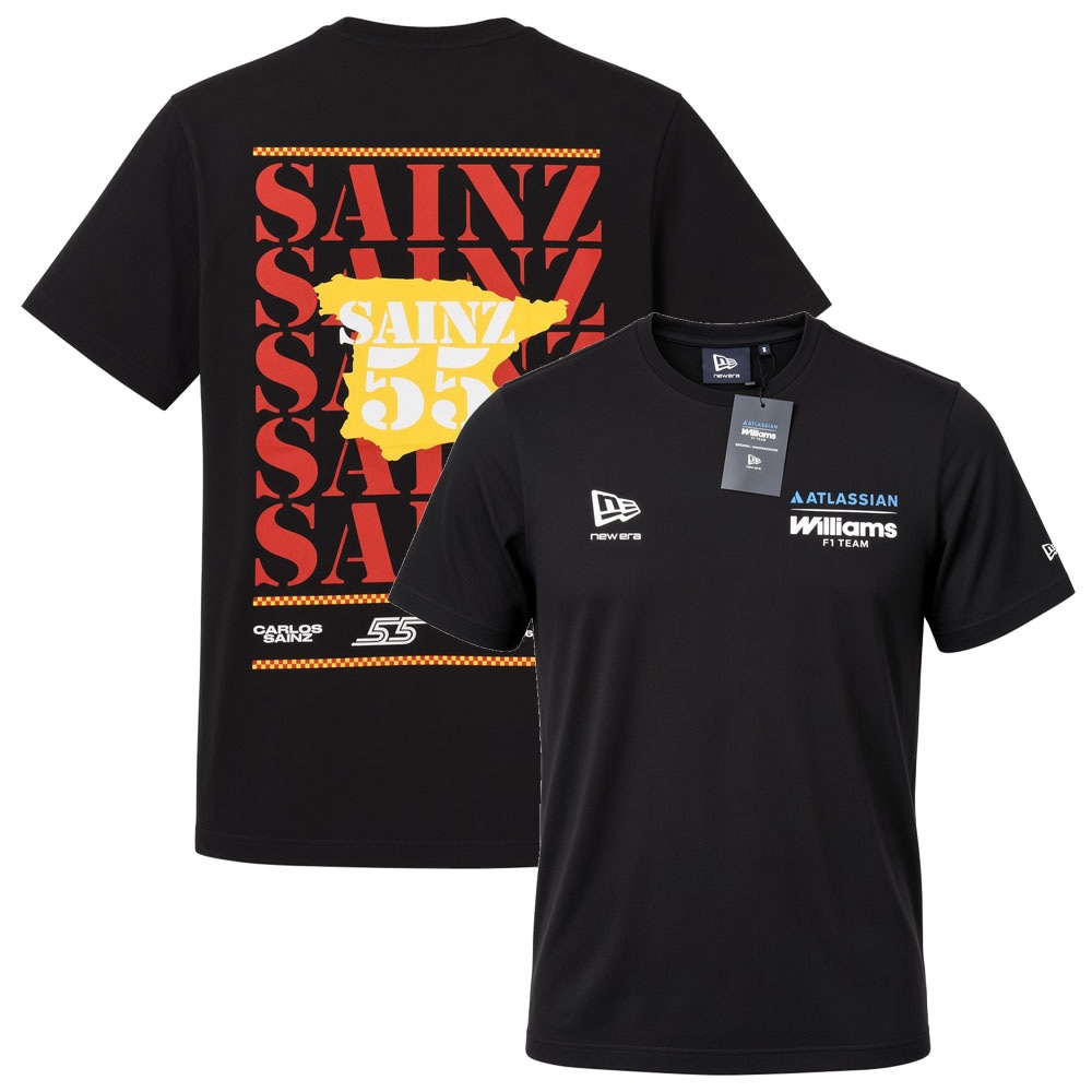 2026 アトラシアン ウィリアムズ レーシング マドリードGP カルロス サインツ オーバーサイズ Tシャツ ブラック