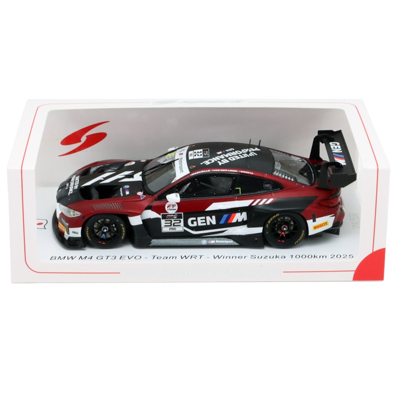 スパーク 1/43 BMW M4 GT3 EVO チーム WRT 2025年 鈴鹿1000km ウィナー ケルビン・ファン・デル・リンデ / ラファエレ・マルチェッロ / チャールズ・ウェールツ